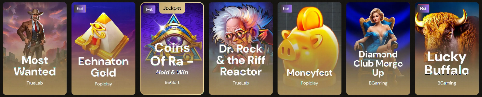 Popular slot games at Lucky Ones Casino